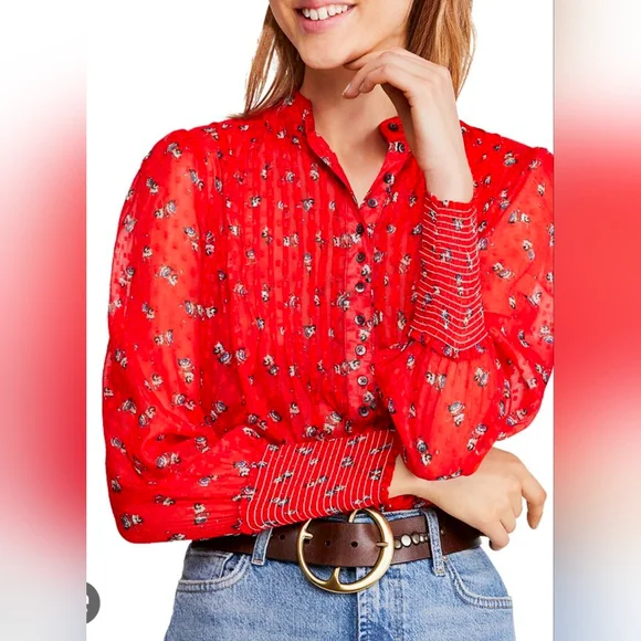Free People Flowers In December Blouse - Picture 3 of 8